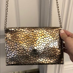 JJ Winters Envelope Clutch/crossbody,bronze/silver
